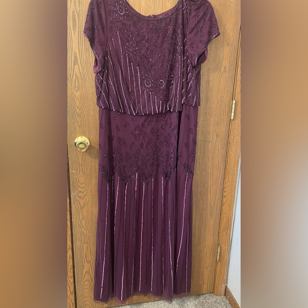Adrianna Papell Purple Sleeveless Maxi Dress for Weddings